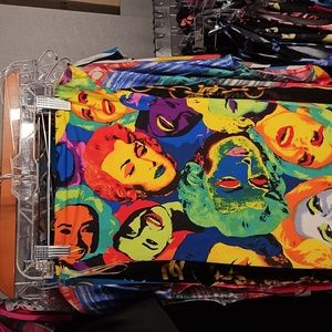 Retro Warhol-style print spandex tube shirt, ladies, A2